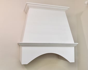 Handcrafted 36-inch Wood Range Hood: Primed Farmhouse Vent Cover, Easy Install