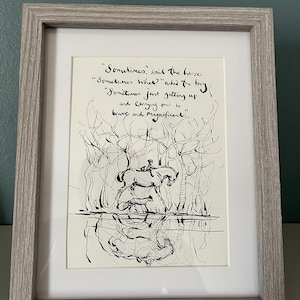 Charlie Mackesy The Boy The Mole The Fox And The Horse Framed Book Extract “Sometimes just carrying on is brave and magnificent”