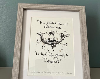 Charlie Mackesy The Boy The Mole The Fox And The Horse Framed Book Extract “The greatest illusion is that life should be perfect”