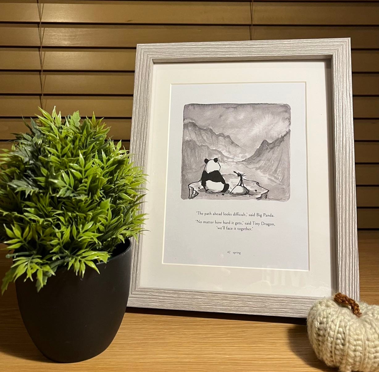 Inspirational Framed Book Extract From Big Panda and Tiny Dragon