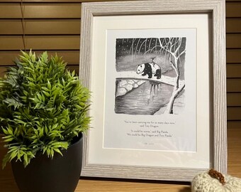 Inspirational Framed Book Extract From Big Panda and Tiny Dragon