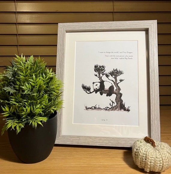 Inspirational Framed Book Extract From Big Panda and Tiny Dragon