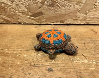 Turtle Tape Measure Crocheted Spring Crochet knitting sewing Green Blue