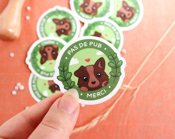 Stickers chien pas de pub pour boîte aux lettres