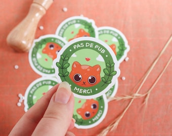 Stickers chat pas de pub pour boîte aux lettres