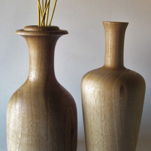 0022 Moroccan walnut wood vases