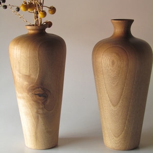 0018 Moroccan walnut wood vases