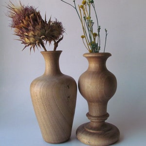 005 Moroccan walnut wood vases