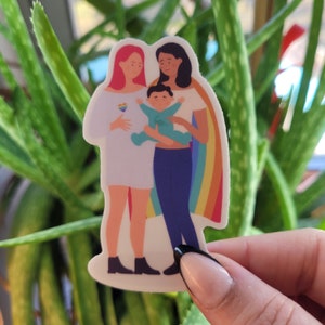 Mama Vinyl Aufkleber, LGBTQIA Familie Vinyl Aufkleber, Muttertag, 2 Mütter Aufkleber, Stolz, Junge Mutter, Laptop Aufkleber, wasserdicht, lesbische Mütter