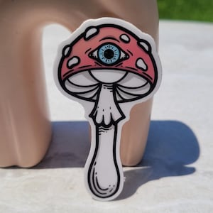 Witchy Mushroom Sticker, Third eye Decal, Phone and Laptop Sticker