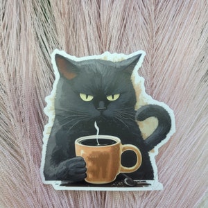 Black Cat Sticker, Cat Sticker, Sarcastic Cute Sticker, Bookish Sticker, Danger Cat Sticker, Kitty Decal, Vinyl Sticker, Hydroflask Sticker