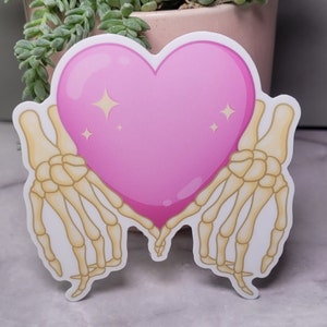 Love Goth Skelett Aufkleber, Pinky Versprechen, Liebhaber Aufkleber, niedlicher Erwachsener Aufkleber, lustiger Laptop Aufkleber, wasserdicht