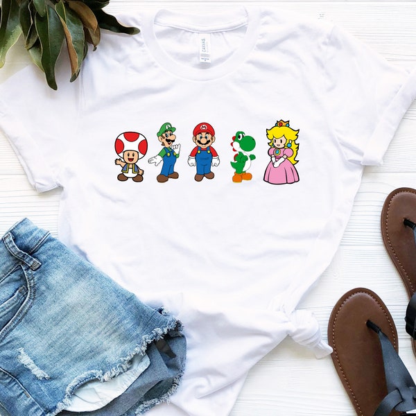 Pixel Super Mario T-Shirt, Super Mario Shirt, Vintage Gaming Shirt, Gaming Style Tee, Vintage Gamer Tee, Cute Mario Tee, Kids Birthday Gift