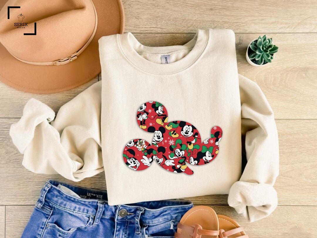 Disney Christmas Sweatshirt Disney Christmas Hoodie Mickey Etsy