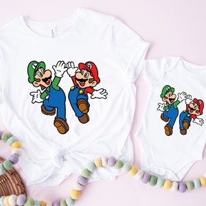 Mario And Luigi Shirt, Mario Shirt, Cute Mario And Luigi Shirt, Super Mario Shirt, Birthday Gift, Retro Game Shirt,Gift for Gamer,Video Game