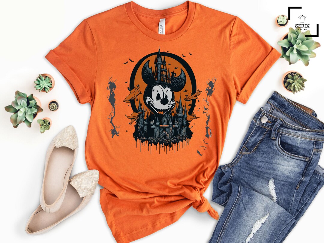 Disney Halloween Shirt Disney Castle Mickey Head Halloween Etsy