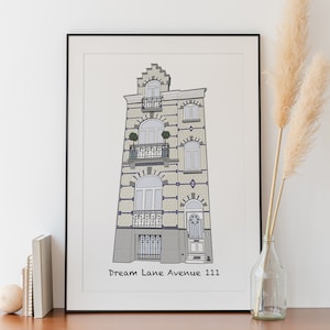 Custom House Portrait, DIGITAL FILE ONLY, Personalised Housewarming Gift, First Home Gift, Custom House Illustration, New Home, Bespoke
