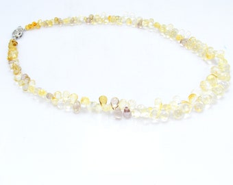 Citrine Necklace, Citrine Choker, Citrine Jewelry, Choker, Beaded Necklace, Chip Choker, November Birthstone