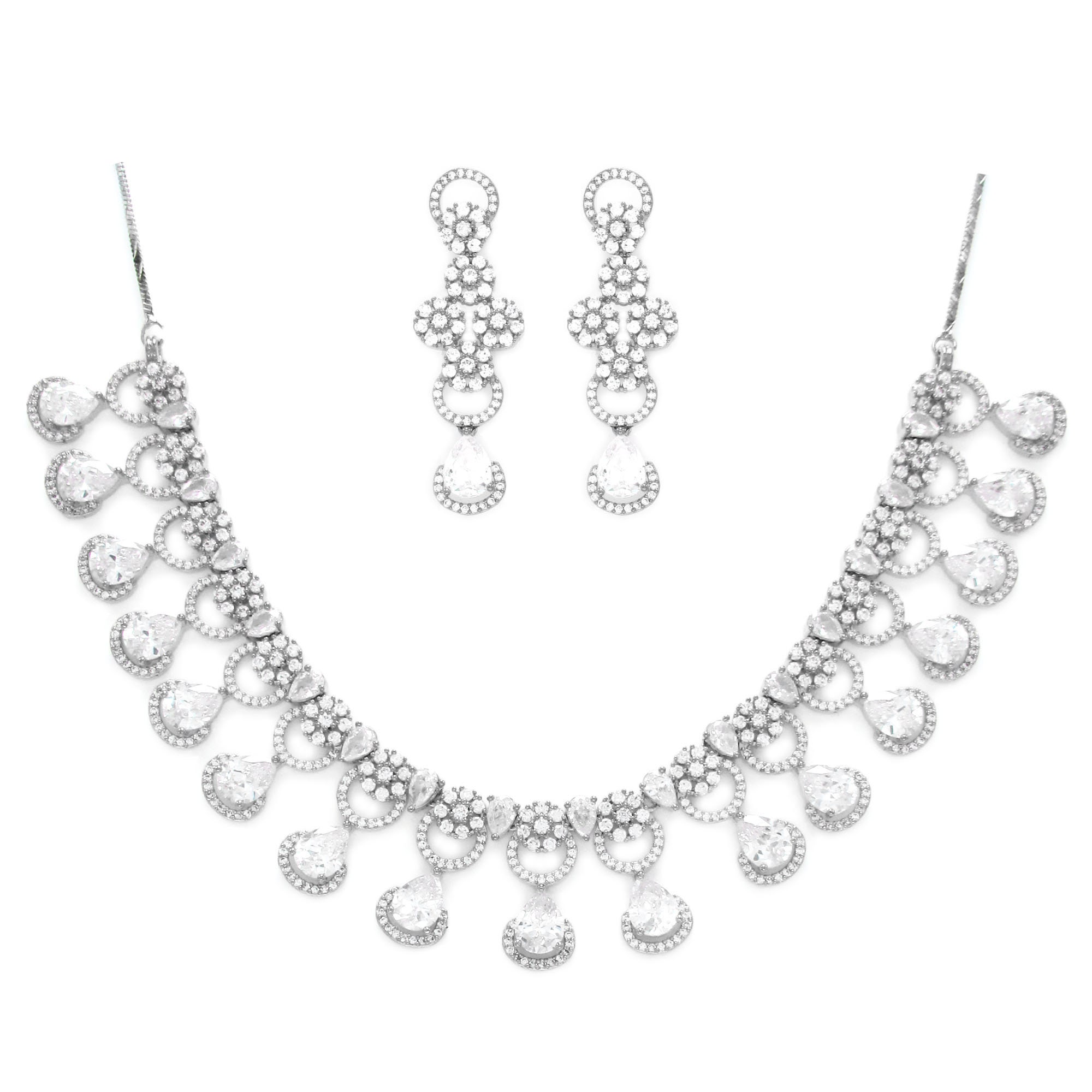 Orecchini da donna in argento con zirconi cubici a... – Vicedeal