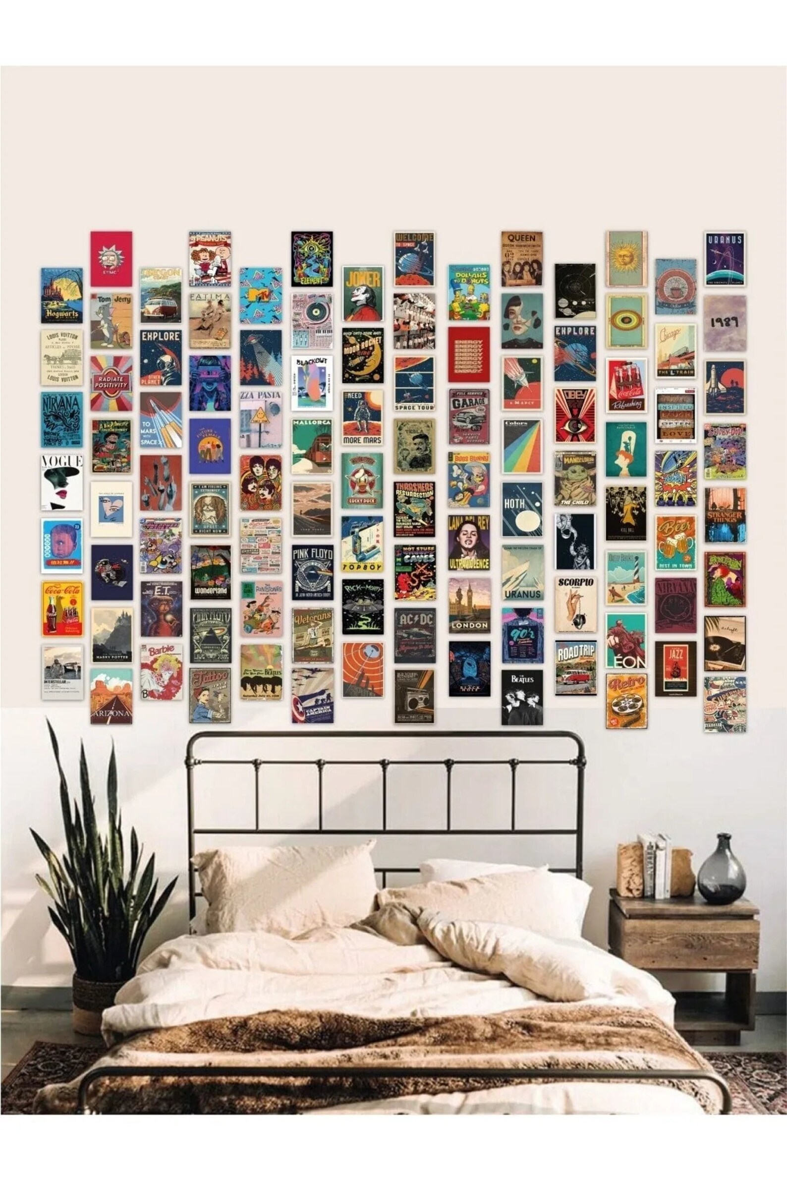 Retro Wall Poster Set of 110 Mixed Retro Wall Decoration Aesthetic Retro Lover Decor Gift Retro ...