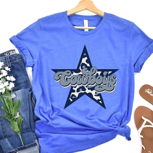 Dallas Cowboys Shirt For Women, NFL Tee Shirt Cowboys, Cute Dallas Cowboys Shirt, NFL Custom Shirt, Dallas Cowboys T Shirt, NFL T Shirt