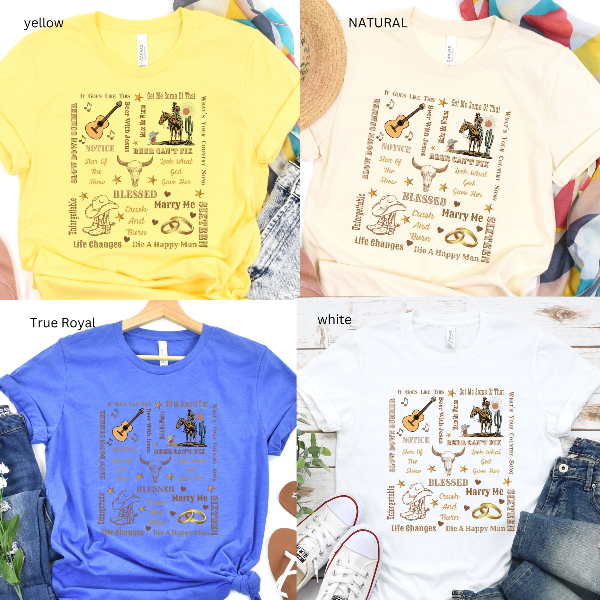 White tee shirt country song cheap