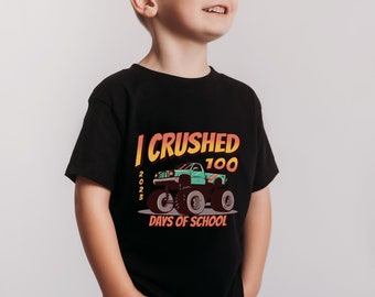 100 Days of School T Shirt, 100 Days School Boys, Crushed 100 Days of School, 100 Days T Shirt, 100 Day Boy Shirt, First 100 Days Of School