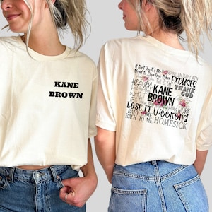 Kane Brown Country Music Tracklist Shirt, Drunk Or Dreaming Tour 2023 Merch, Vintage Western Cowboy Kane Brown Song Lyrics Shirt