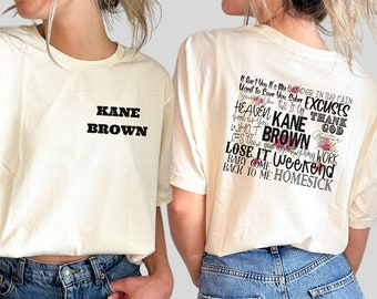 Kane Brown Country Music Tracklist Shirt, Drunk Or Dreaming Tour 2023 Merch, Vintage Western Cowboy Kane Brown Song Lyrics Shirt