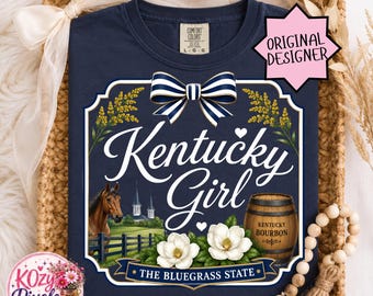 Kentucky Girl PNG, KY State Pride Shirt Design, Boutique style Women’s hometown girly graphic design, Sublimation or DTF Digital Download