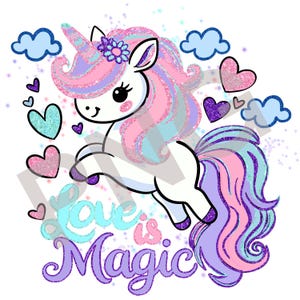 Unicorn Valentines PNG, Girls Valentines Day Printable Download Instant Digital File sublimation, DTG, DTF t-shirt Design