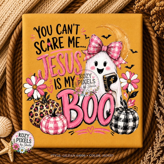 Christian Halloween ghost png, You can’t scare me Jesus is my Boo, Faith Cute colorful PNG, sublimation DTF tshirt design (Digital Download)