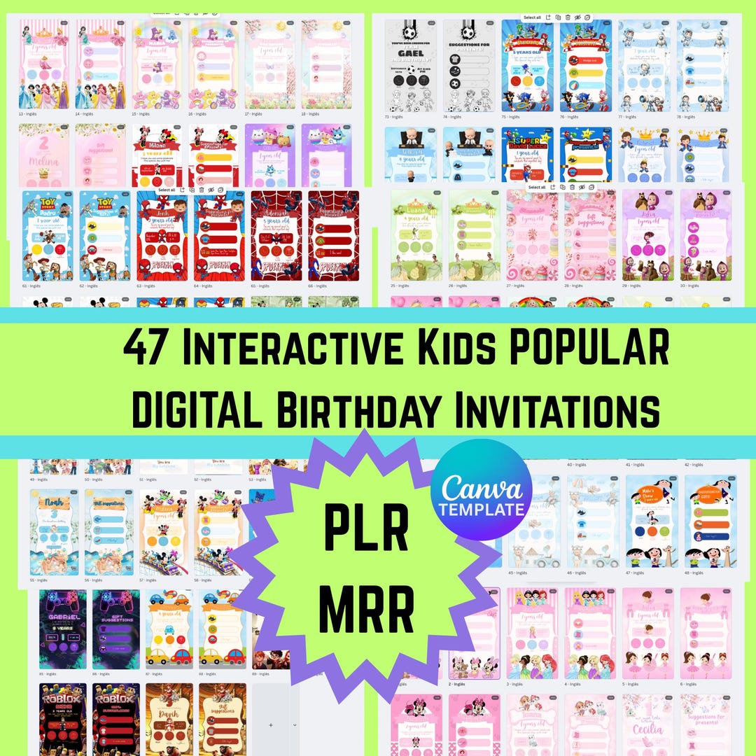 Interactive Digital Birthday Invitations With MRR/PLR, RSVP, Party ...