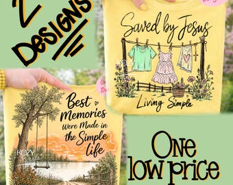 Living simple bundle png, Saved by Jesus PNG, living simple Shirt Design, Boutique Graphic, Christian faith Sublimation DTF PNG design