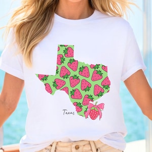 Summer Strawberry States PNG Bundle – Digital Download – Cute PNG State Silhouette Clipart for Sublimation, Shirts & Crafts - USA Bundle