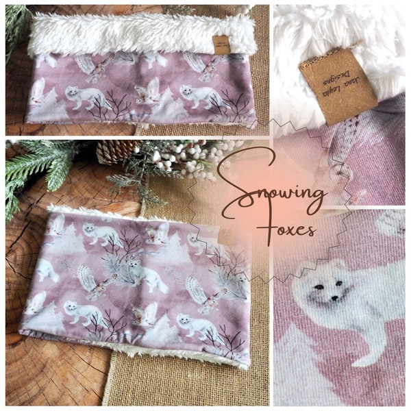 Hundeloop "Snowing Foxes" * Hunde Loop * Schal für Hunde * Hundeschal * Geschenk * Fuchs * Eule * Winter