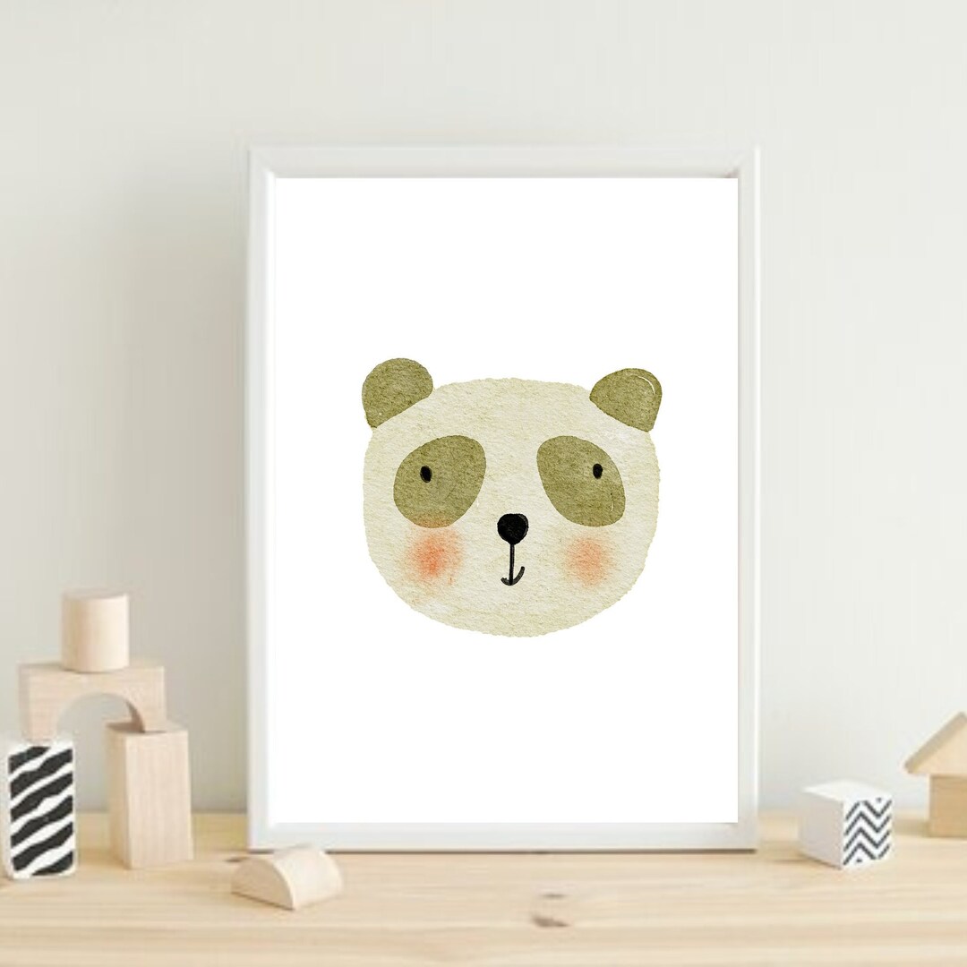 Bear Neutral Aesthetic Nursery Digital Print Digital Download Safari