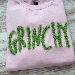 Grinchy Sweatshirt, Grinch Shirt, Grinchmas Shirt, Christmas Sweatshirt, Merry Grinchmas, Chenille Christmas Shirt, Christmas Shirt