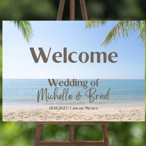 Beach Wedding, Ocean Wedding, Lake House Wedding, Tropical Wedding, Destination Wedding, Welcome Sign, Editable, Design Template