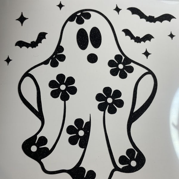 Hippie Ghosts Decal- Black Shimmer