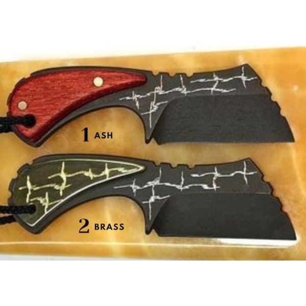 Outdoor Fixed Blade edc Knife with Sheath. Sharp Survival Neck Knife Beautiful Camping Cleaver Field Kiridashi Knife. Full Tang Pocket knife