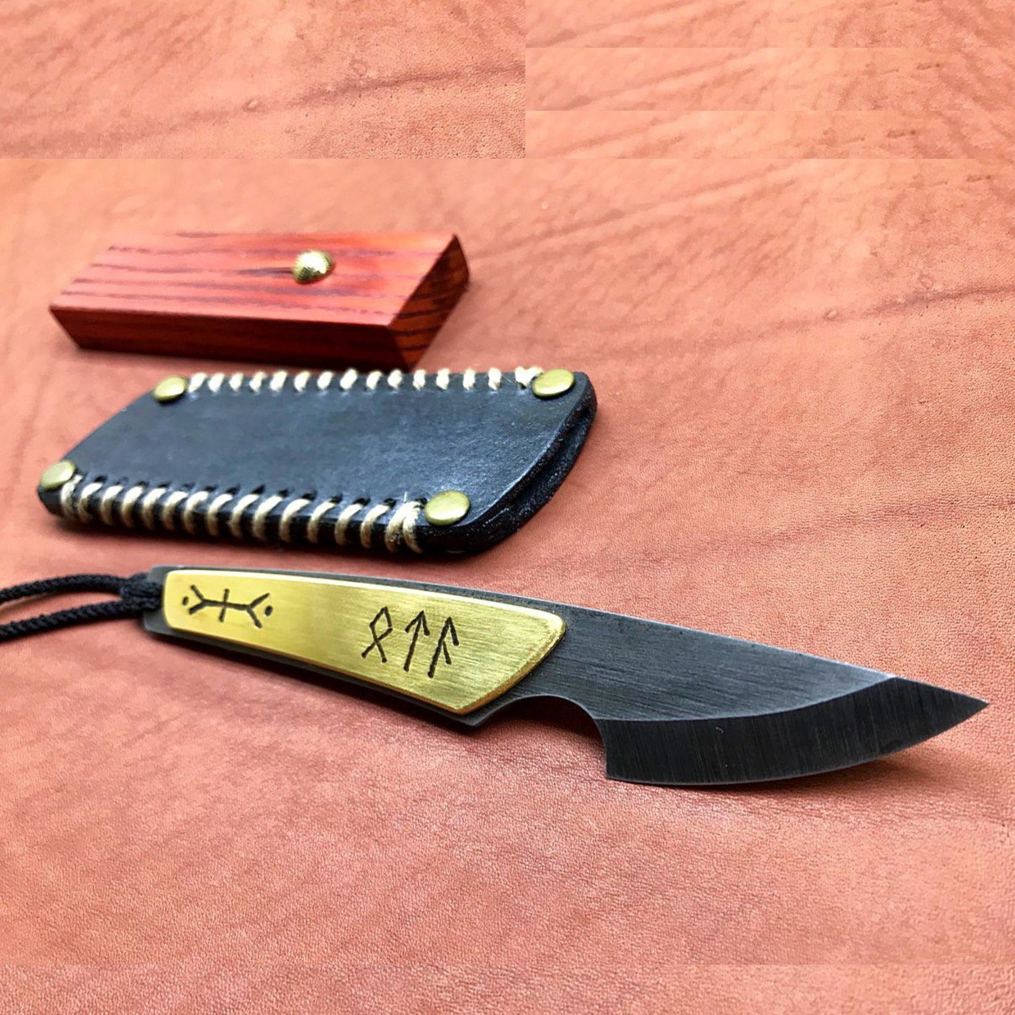 Handmade Full Tang Knife EDC/ Fixed Blade Knife and Sheath, Holder