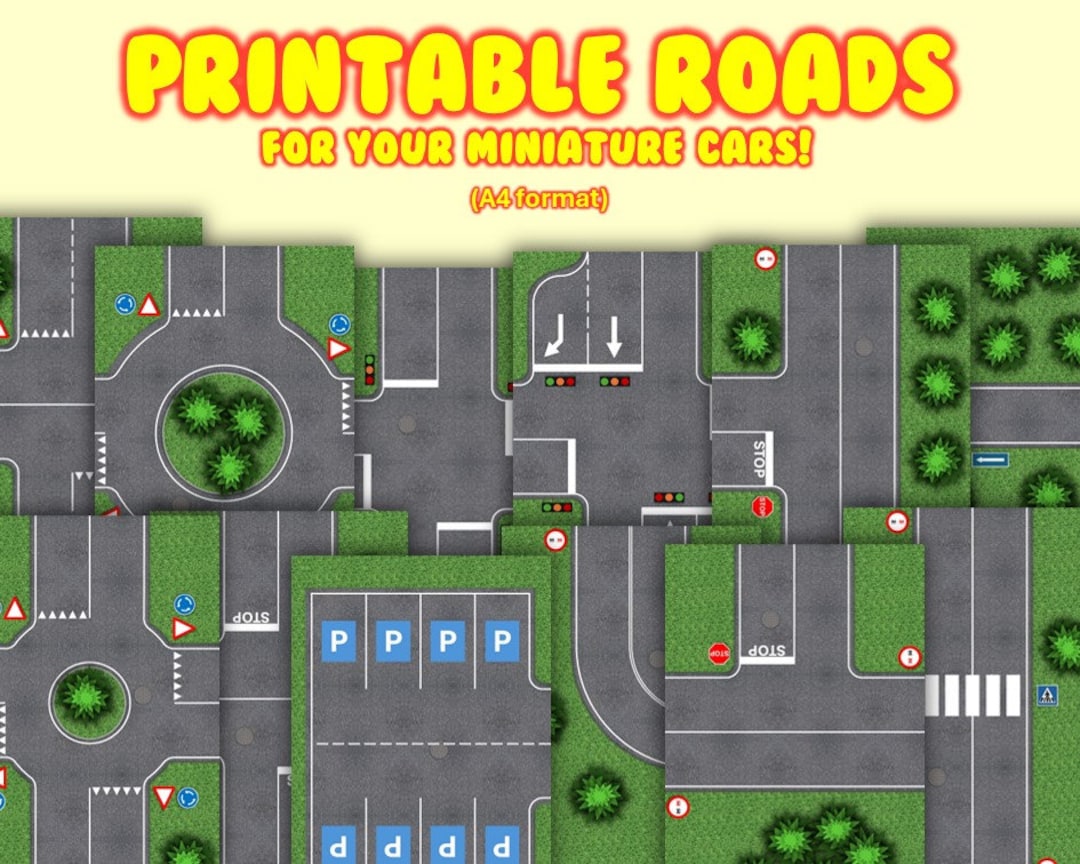 Printable Miniature Car Roads - Build Your Own Custom Race Track or ...