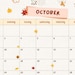 Fun October Printable Calendar - Etsy