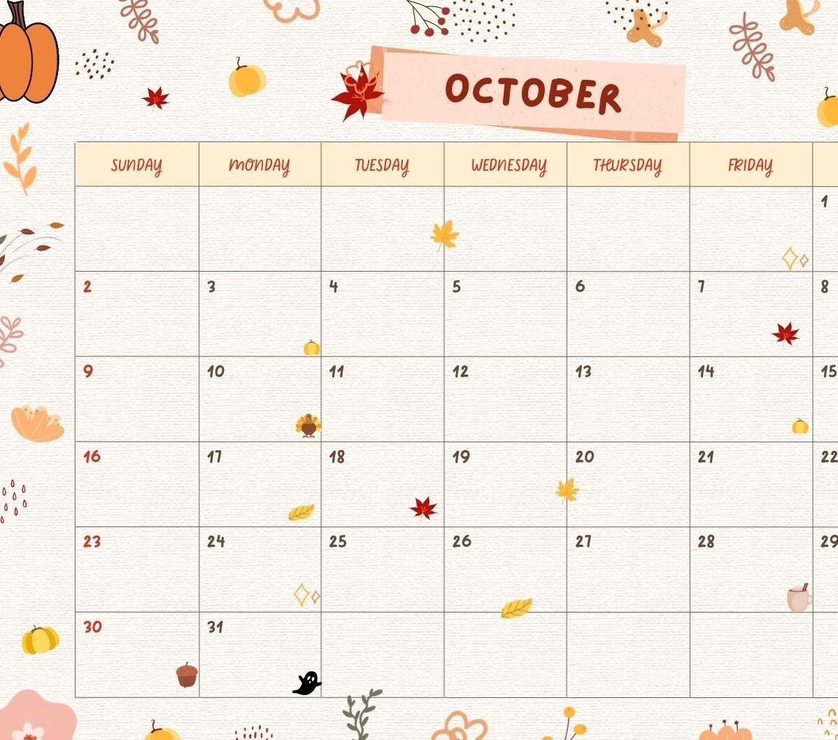 October Fun Calendar 2025