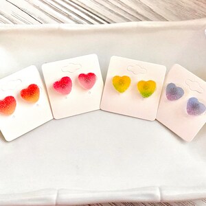Valentine&#39;s Day Earrings | Candy Heart Earrings | Heart Earrings | Valentine&#39;s Day Sugar Candy Heart Earrings | Holiday Earrings