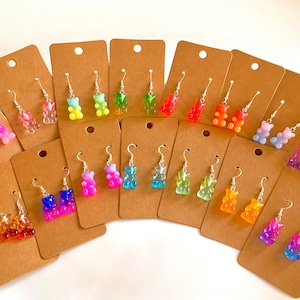 Gummy Bear Inspired Earrings | Glitter Resin Earrings | Candy Dangle Earrings | Cute Earrings | Hypoallergenic Earrings | Fun Earrings