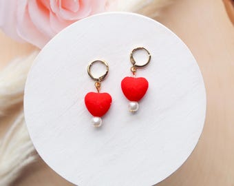 Glass Red Tulip Earrings | Red Flower Earrings | Spring Earrings | Dangle Hooked Earrings | Valentine’s day Earrings | Mother’s Day Earrings