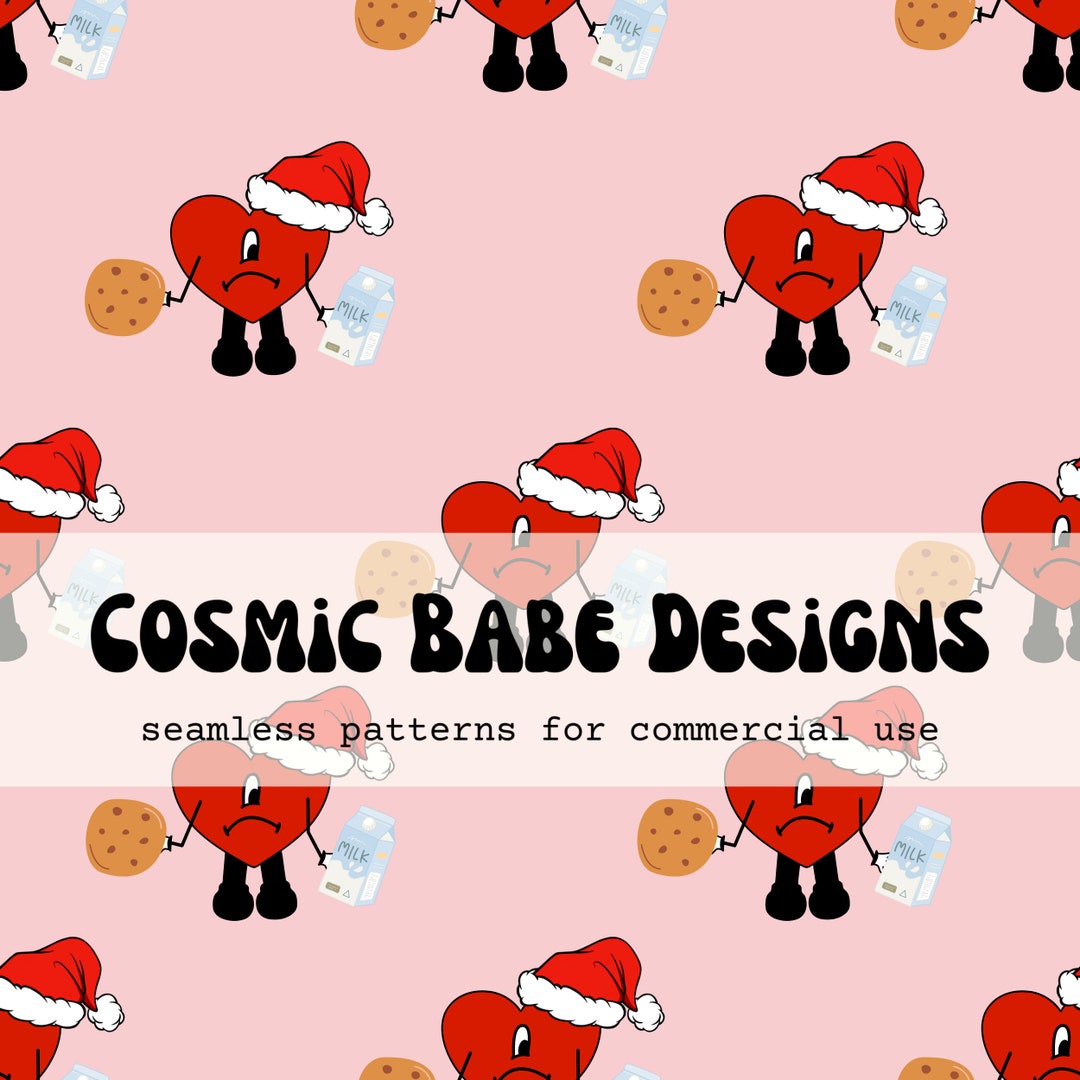 Un Verano Sin Ti Pink Christmas Milk and Cookies Bad Bunny Etsy