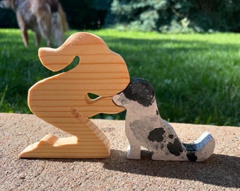 Human & Mixed Breed Rescue Dog- Companion Figures. Free customization, free personalization
